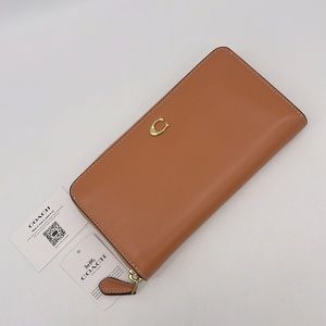 Coach Accordion Zip Wallet Brass/Faded Orange